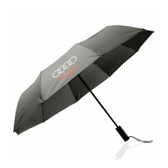 Krago 10-ribs Auto Open Close Folding Umbrella with Automobile Logo Audi Grey image {1}