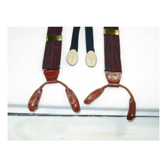 Rare! MARTIN DINGMAN Suspenders Braces,brass hardware paisley,logo $89 image {3}