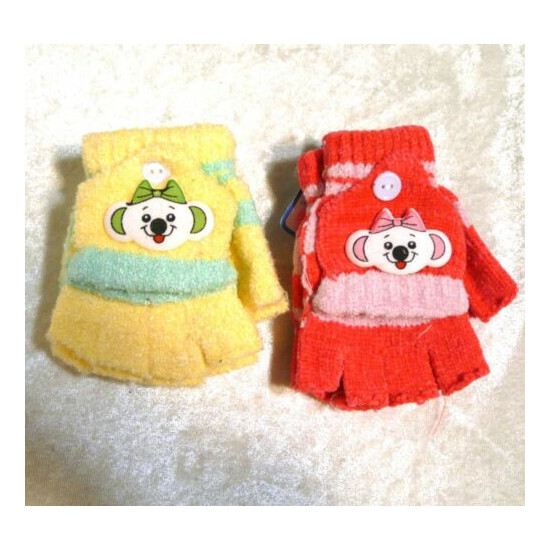 Cute Childrens Toddlers BEAR Mittens Gloves Baby Winter Cold Weather Boy/Girls  image {1}