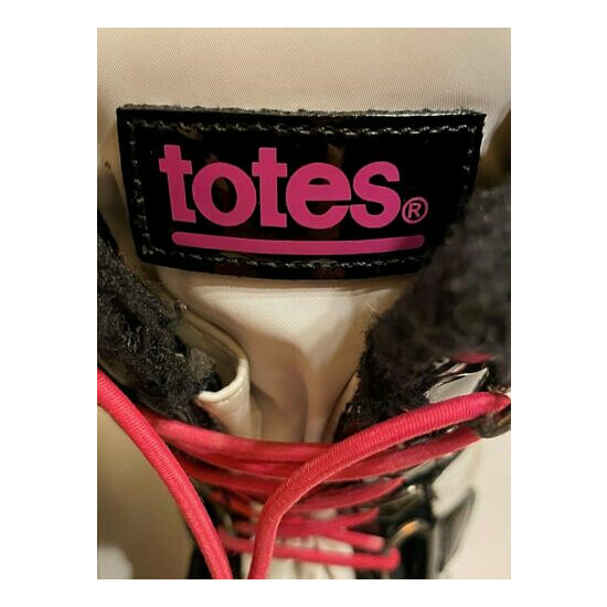 TOTES WINTER BOOTS KID GIRLS BLACK/WHITE/PINK style:KYLIE BLACK size 1M image {6}