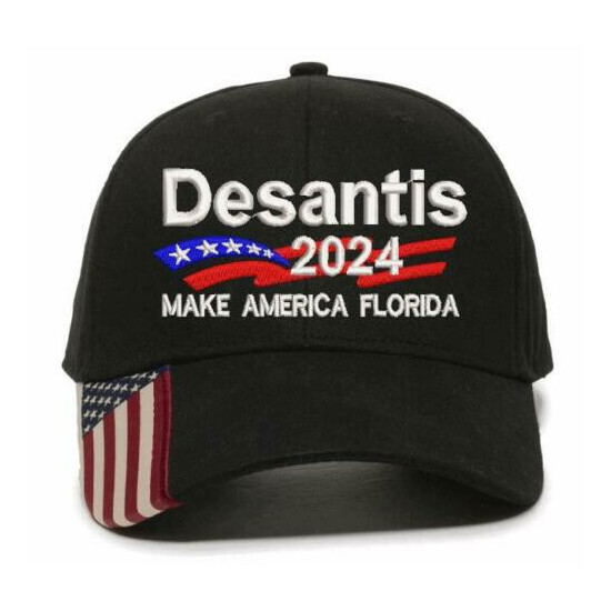 DESANTIS 2024 MAKE AMERICA FLORIDA Embroidered Adj. Hat Trump STARS EDITION image {1}