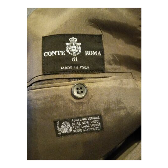 Conte di Roma Italian Sport Coat 2 Button 43R Charcoal/Navy ps 100% Virgin Wool  image {3}