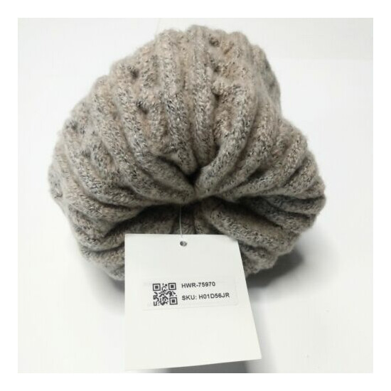 Kids Beanies hats The Accessory Collective tan winter snow caps w/ ball knitted  image {3}