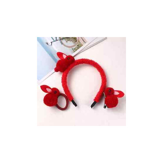 Cute Girls Kids Rabbit Rubber Clip Band Beautiful Baby Headband Elastic Rope  image {1}