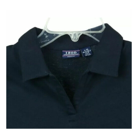 IZOD XL 18.5 Plus Girl's Approved Schoolwear Short Sleeve School Uniform Blue image {3}
