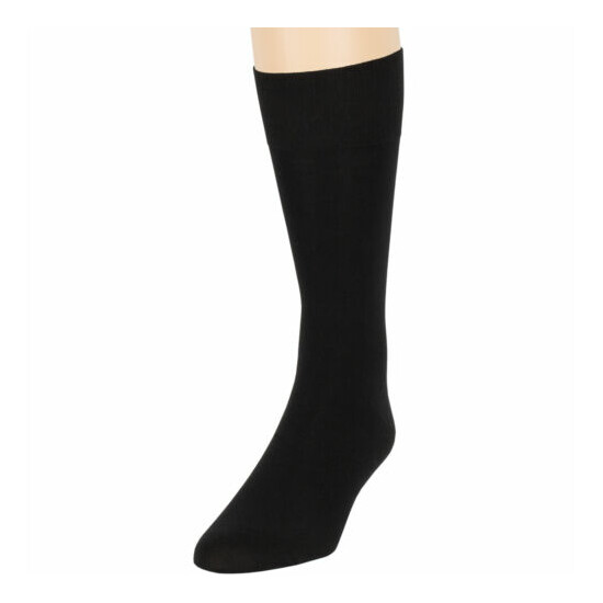 Men Bamboo 6 Pack Business Dress Hypoallergenic Soft Socks Large 10-13 Black image {4}