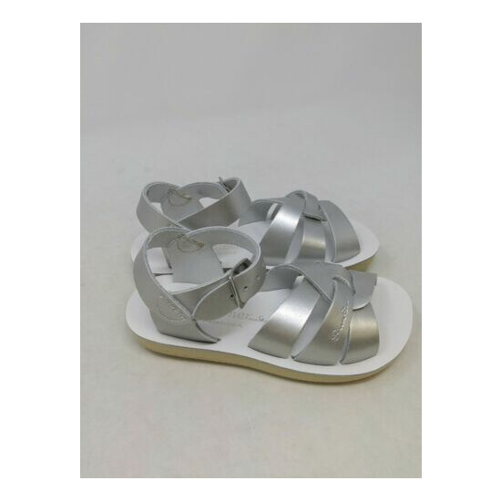 Salt Water Sandals Girl's Silver Sandals Kids Shoe Size 8 US image {3}