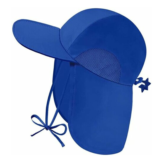 Baby Sun Protection Hat, Kids Summer Essentials Adjustable Hats (6M-2T,Blue) image {1}