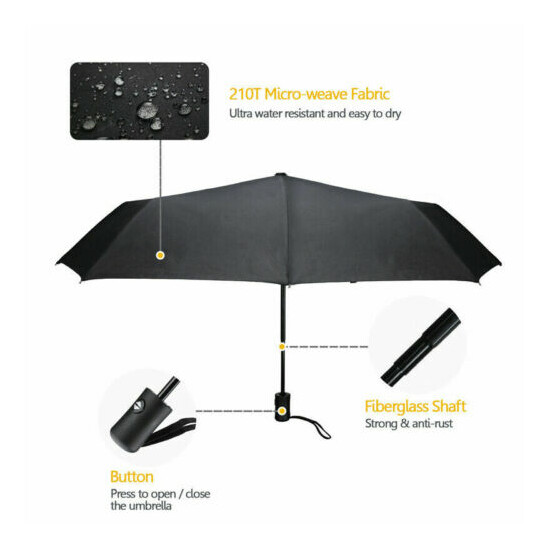 42" Large Umbrella Men/Women Three Folding Anti-UV Windproof Big Rain Umbrella image {3}