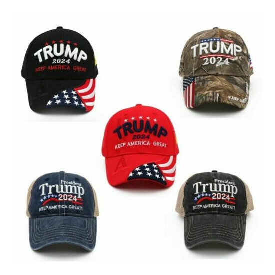 Donald Trump 2024 Hat KAG USA Flag Camo Keep America Great Mesh Cap  image {1}