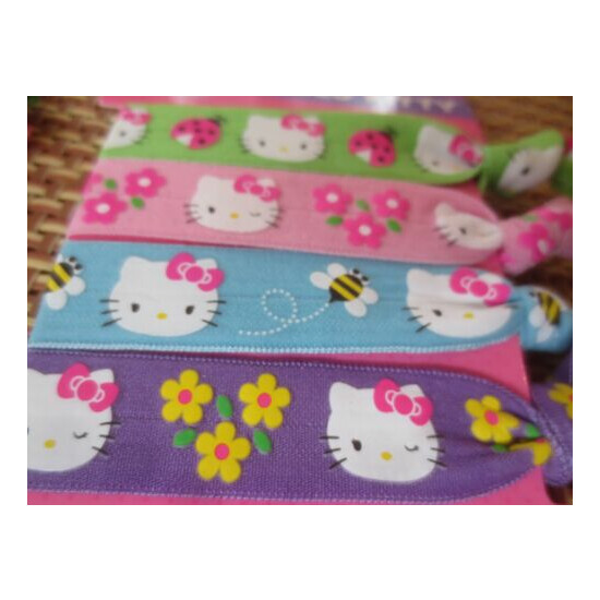 Girl HELLO KITTY MULTICOLOR HAIR STRETCHY TIES NWT SET OF 4 image {3}
