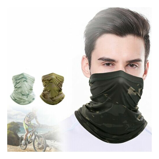 Camo Neck Gaiter Balaclava Bandana Headwear Cooling Face Cover Scarf Ice Silk  image {4}