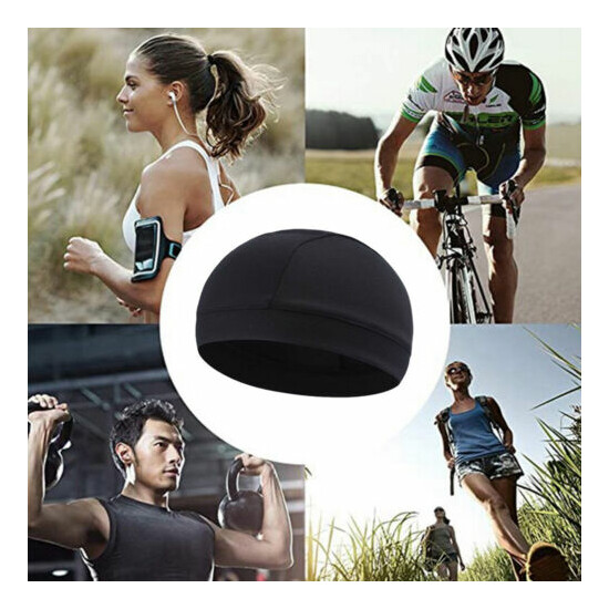 3x Helmet Liner Skull Cap Beanie Sweat Wicking Cycling Sport Quick-dry Hat Wrap image {8}