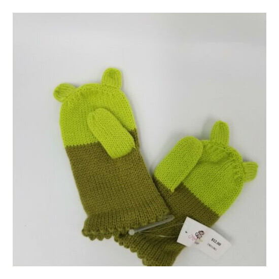 Cupcakes And Cartwheels Mitten Set Bears Green 1 to 3 Years Acrylic image {3}