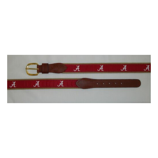 ZEP PRO University Alabama Crimson Tide Leather Canvas Woven Ribbon Belt image {2}