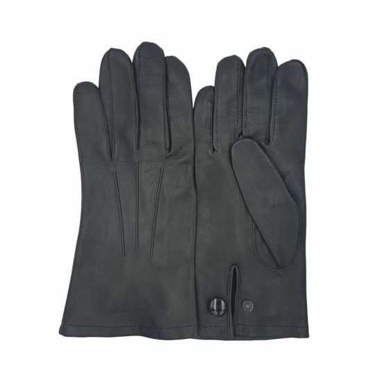 Men's Officers Unlined Leather Gloves - New - Black & Brown image {3}