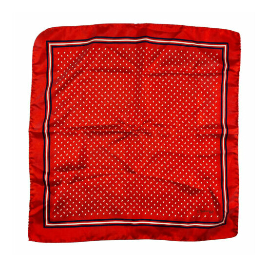 E.Marinella Red White Patterned Pure Silk Mens Handkerchief NWOT Thumb {1}