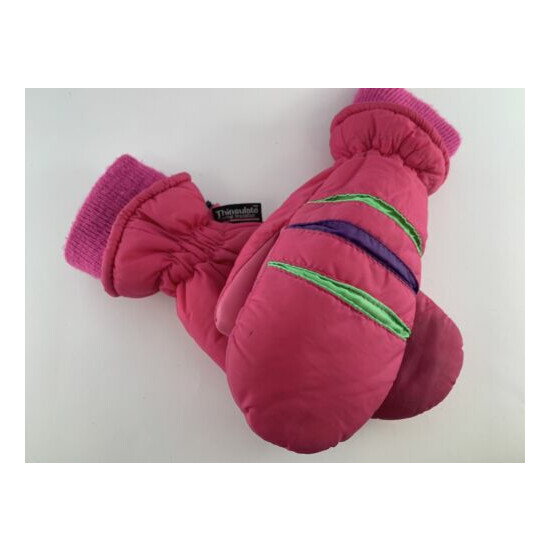Thinsulate VNT Mitten Gloves Women's Pink Multocolor Winter Logo Size 6  image {4}