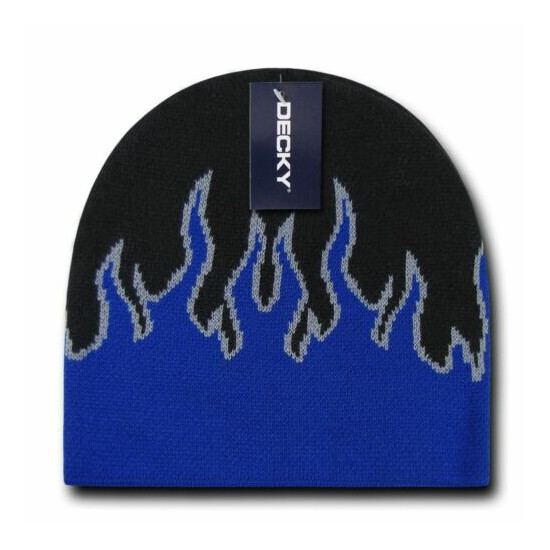 Decky Fire Flame Beanies Caps Hats Short Warm Winter Youth Boys Girls Kids Size image {2}