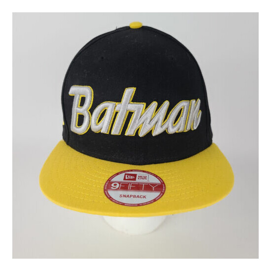 NEW ERA BATMAN Black Yellow 9FIFTY Snapback Hat Cap MARVEL DC COMICS Thumb {1}