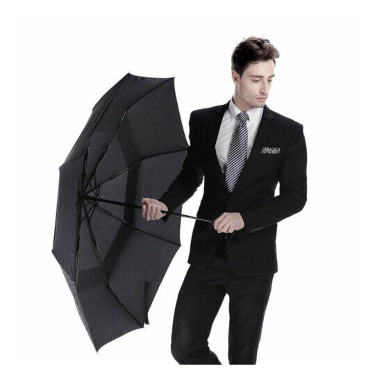 New 8 Ribs Automatic Compact Umbrella Folding Reverse Rain Sun Windproof image {3}