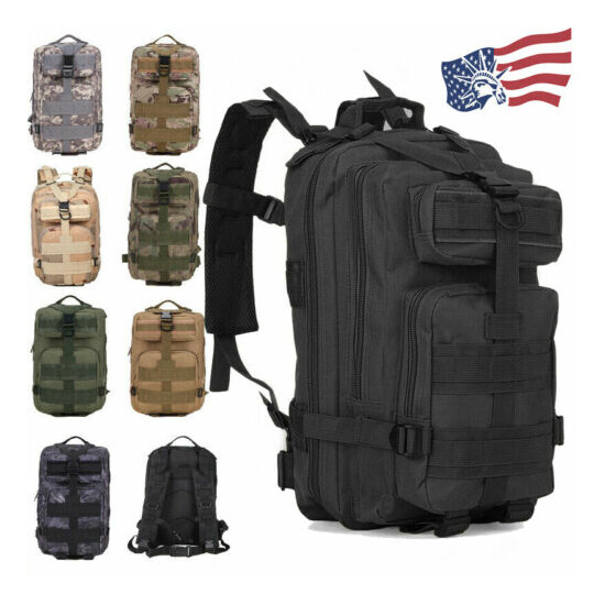30L Outdoor Military Molle Tactical Backpack Rucksack Camping Hiking Travel Bag image {1}