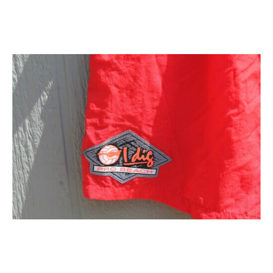 I DIG Red Black OG 80's Beach Volleyball Nylon Swim Surf Trunks Shorts - Large image {4}