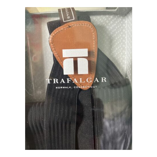 Trafalgar Black Elastic & Leather Men's Suspenders Nordstroms New In Open Box image {1}