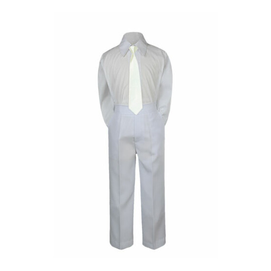 New 3pc Ivory Tie Shirt Suit for Baby Boy Toddler Kid Pants Color by Selection image {3}