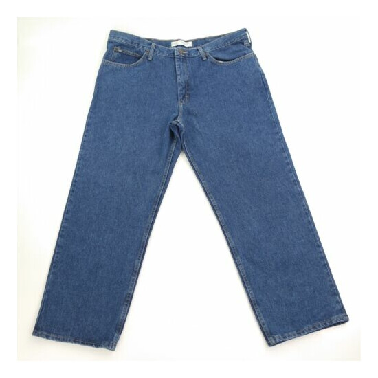 Lee Men's Relaxed Fit Blue Denim Jeans Size 42X30 Straight Leg 100% Cotton image {1}
