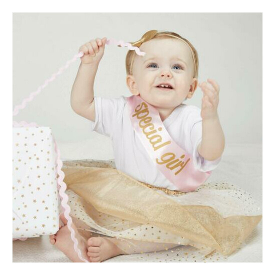 Stephan Baby 1st Birthday Satin Celebration Stash "Special Girl" Pink image {2}