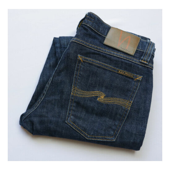 Nudie Tight Long John Skinny Slim Jeans mens size W29 L32 blue Zip Fly STRETCH image {1}