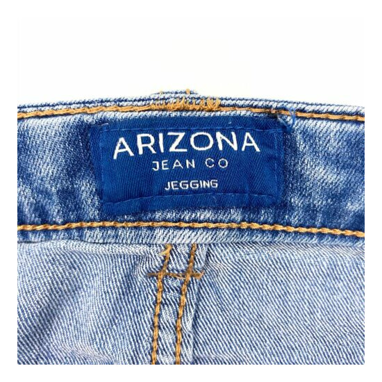 Arizona Pull On Jegging Adjustable Waist Girls size 18.5 Medium Blue Denim Jeans image {4}