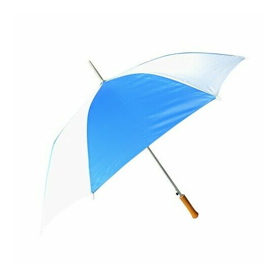 48 Inch Auto Open Blue / White Umbrella, 6 Pack image {2}