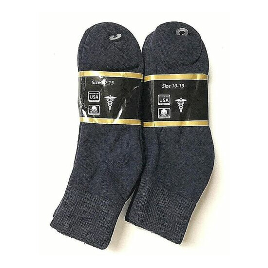 6 Pair Men Non-Binding Top DIABETIC Navy Ankle Sock Size10-13, USA  image {2}