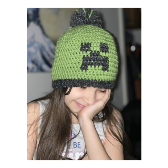Crochet Creeper Hat For Kids image {1}
