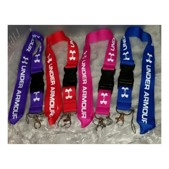 Lot of 4 - Under Armour Detachable Lanyard - Blue, Red, Purple and Pink image {1}