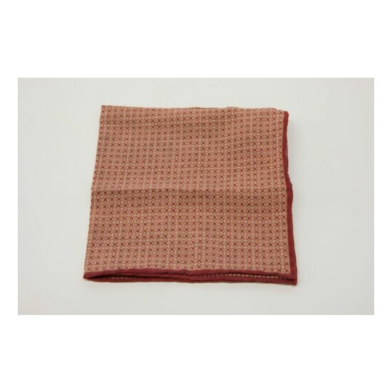 NWT Brunello Cucinelli Men 100% Silk 2-Tone Geometric Print Pocket Square A201 image {2}