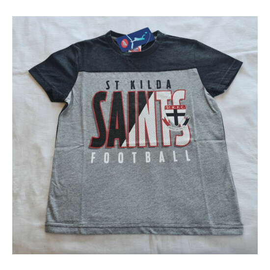 St Kilda Saints AFL AF5922 W16 Boys Youth Printed Short Sleeve T Shirt Size 6 image {1}