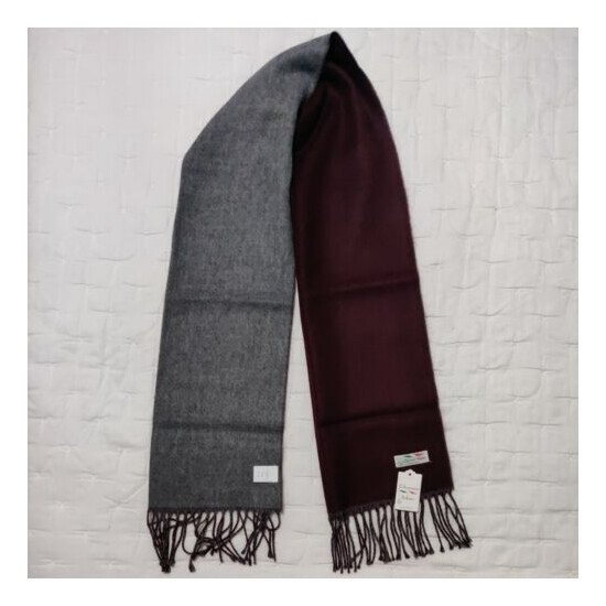 L'Accessorio Italiano Unisex Reversible Fringed Scarf Made in Italy 17"x 70" image {8}