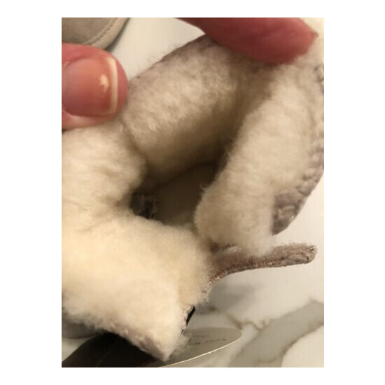 Infant large suede/genuine Sheepskin booties NEW image {3}