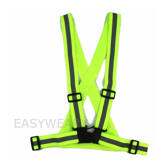 High Visibility Suspenders Reflective Harness Belt Strap Traffic Running Safety image {4}