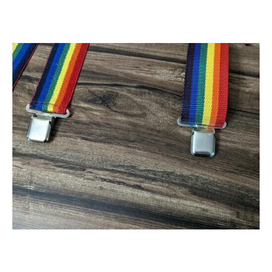 VTG McGuire Nicholas Rainbow Pride 2 Inch Wide Suspenders No. 113 Unisex LGBTQ  image {3}