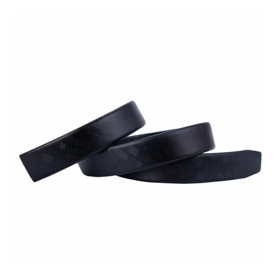 Automatic Black Classic Buckle Adjustable Genuine Leather Belt Strap Business image {4}