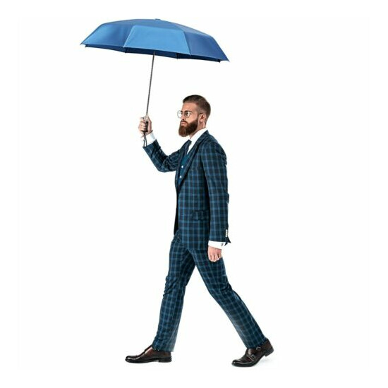 2-Pack Jones NY 3-Section Auto-Open Blue Umbrella Set for Rainy Day Protection image {3}