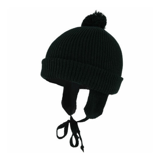 Toddler Winter Cuff Folded Beanie with Pom and Earflaps image {2}