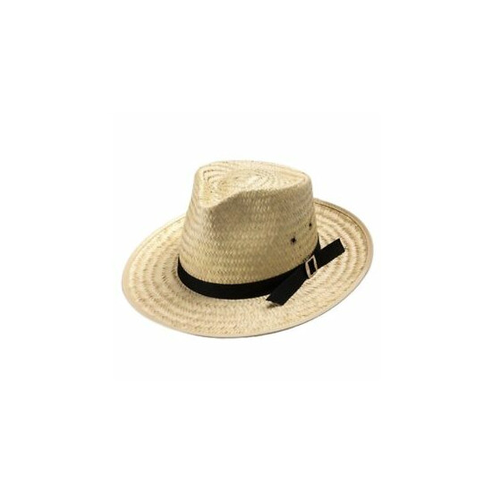 Amish-Made Straw Sun Hat, Classic Design Sunhat with Pinched Front image {1}