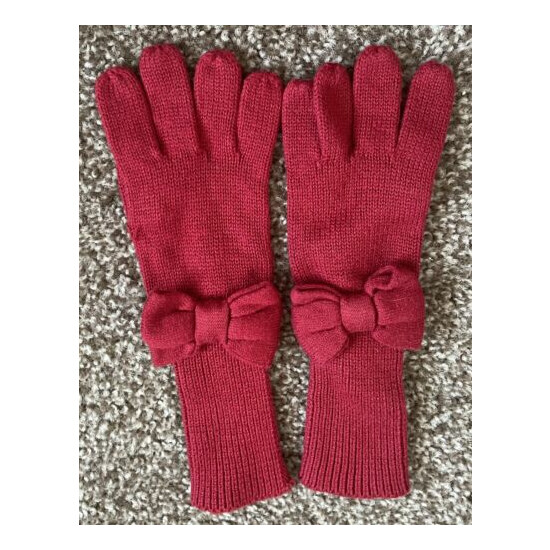Gymboree Red Glamour Gloves With Bow ~ Girls Size 3 - 4 ~ NWOT image {1}
