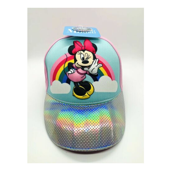 Disney Minnie Mouse Cotton Baseball Cap, Pink, Girls NWT image {1}