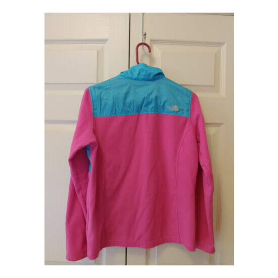 Youth Girl The North Face Fleece Pink Blue Jacket Coat Size XL 18 image {4}